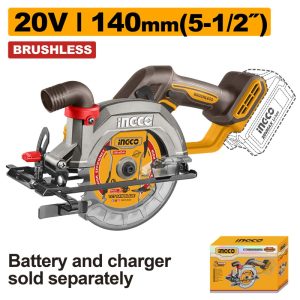INGCO 20V LI-ION CIRCULAR SAW 140MM BLADE CSLI1402 (BARE UNIT)