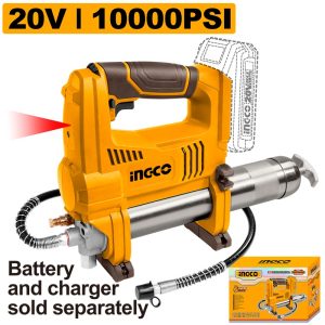 INGCO 20V LI-ION CORDLESS GREASE GUN 10,000 PSI, GGLI2010 (BARE UNIT)