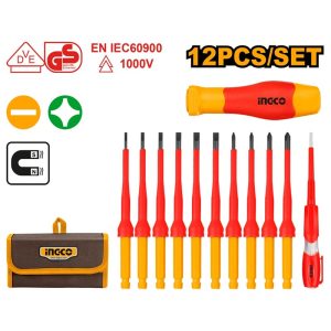 INGCO VDE 12PCS INSULATED INTERCHANGEABLE SCREWDRIVER SET HKISD1201