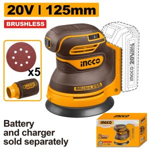 INGCO 20V LI-ION RANDOM ORBIT SANDER CROSLI2002 (BARE UNIT)