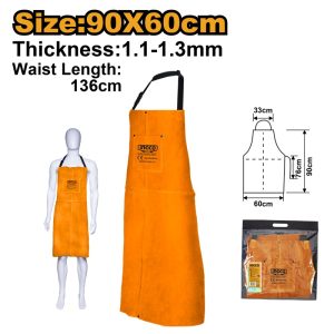 INGCO LEATHER WELDING APRON FLAME RETARDANT 900X600MM HGVA03