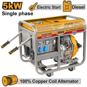 INGCO DIESEL GENERATOR ELECTRIC START, MAX 5KW RATED 4.5KW GED50001