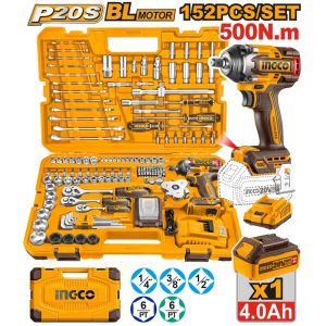 INGCO 20V IMPACT WRENCH 500NM+152PCS TOOL KIT SET HKTHP31521