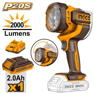 INGCO 20V LI-ION WORK LAMP 22.5W 2000 LUMENS 1X2.0AH CHARGER CWLI20881