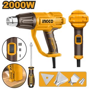 INGCO 3 STAGES HEAT GUN 2000W + TOOL KIT HG200078