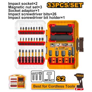 INGCO 33PCS IMPACT DRIVER BITS + SOCKET SET AKDL63306