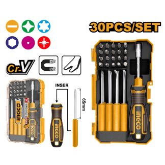 INGCO 30 PCS INTERCHANGEABLE SCREWDRIVER BIT SET AKISD3001