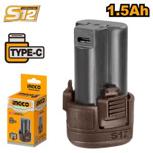 INGCO 12V LI-ION BATTERY 1.5AH (USB TYPE-C), FBLI12153