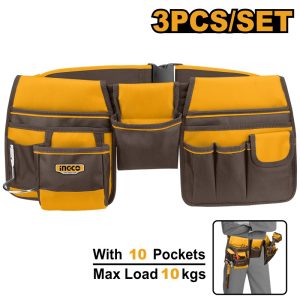 INGCO 10 POCKETS TOOL POUCH WITH ADJ. WAIST BELT HTBP020328