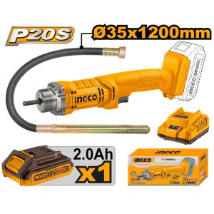 INGCO 20V CORDLESS CONCRETE VIBRATOR 35MMØX1.2M 1X2.0+CHARGER CCVLI2023011