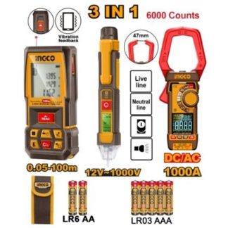 INGCO LASER DISTANCER 100M+DC/AC CLAMP METER+VOLTAGE DETECTOR HLDD241202