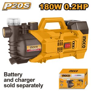 INGCO 20V LI-ION WATER PUMP MAX HEAD 22M MAX FLOW 47L/MIN GWPLI201801 (BARE UNIT)