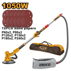 INGCO ELECTRIC DRYWALL SANDER 1050W W/12PCS 225MM SANDING DISCS DWS105016