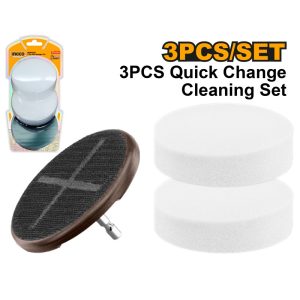 INGCO 3PCS LIGHT DUTY SOFT SPONGE SET WITH QUICK CHANGE BACKER WCB35351