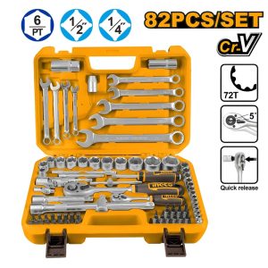 INGCO 82PCS 1/4DR+1/2DR SOCKET SET HKTS42802