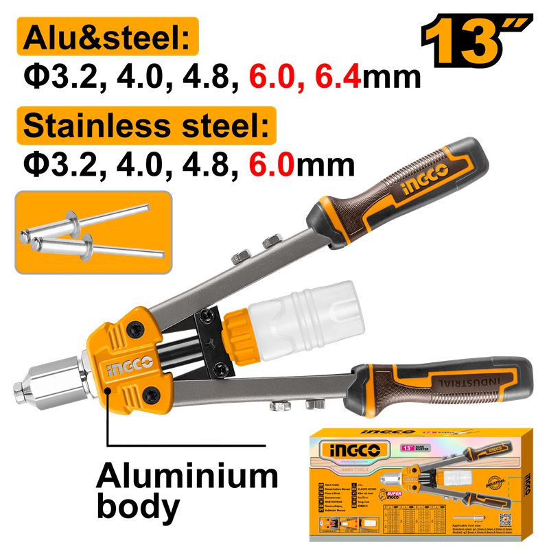 INGCO HD LEVER RIVETER OAL 13" 3.2~6.4M HR131