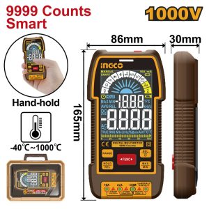 INGCO DIGITAL MULTIMETER 1000V 9999 COUNT SMART DM110004