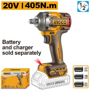 INGCO 20V BL 1/2" IMPACT WRENCH 405NM,CIWLI20451 (BARE UNIT)