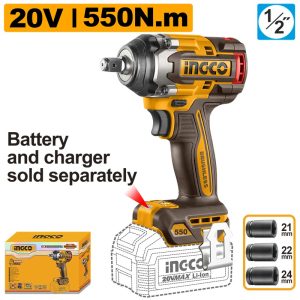 INGCO 20V BL 1/2" IMPACT WRENCH 550NM CIWLI20551 (BARE UNIT)