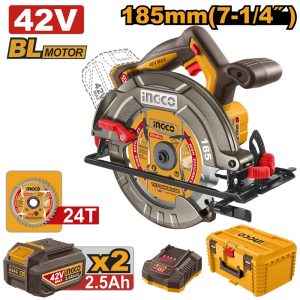 INGCO 42V BL 7-1/4"CIRCULAR SAW 2X2.5AH +STORAGE BOX CSLI4218512