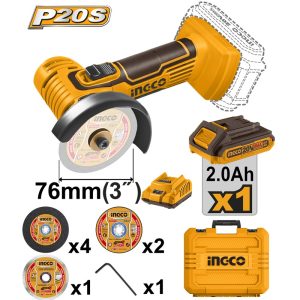 INGCO 20V LI-ION MINI CUT-OFF TOOL 76MM 1X2.0AH,CHARGER+CASE CAGLI76012