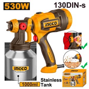 INGCO ELECTRIC SPRAY GUN 530W 1000ML STAINLESS STEEL TANK SPG45061