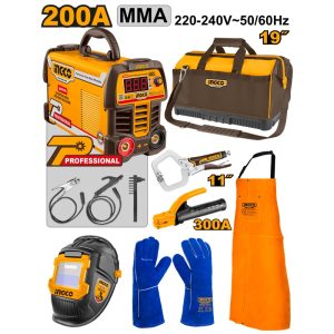 INGCO 7PCS INVERTER MMA WELDING MACHINE 200A + TOOLS SET COS25075