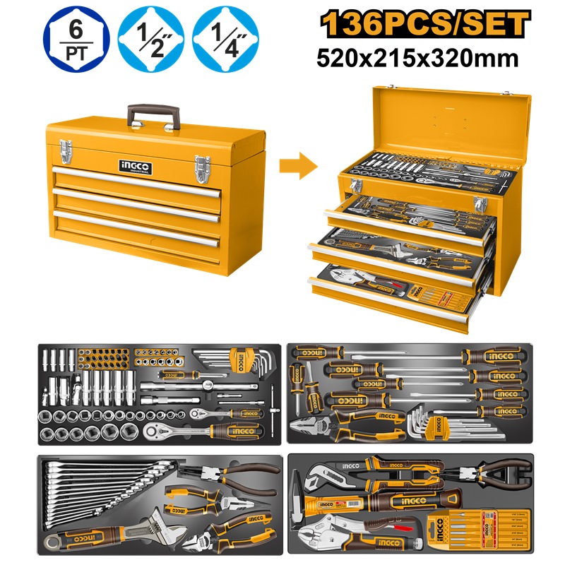 INGCO 136PCS TOOL CHEST SET HTCS261368