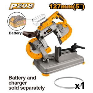 INGCO 5" LI-ION PORTABLE BANDSAW W/CUTTING PLATFORM CBSLI20127 (BARE UNIT)