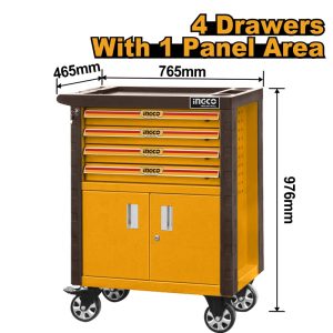 INGCO 4 DRAWERS ROLLER CABINET WITH 1 PANEL AREA 765*465*976MM HDTC01042