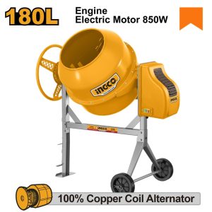 INGCO 180L ELECTRIC CONCRETE MIXER 850W FULL COPPER MOTOR CM306-1