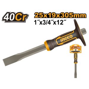 INGCO 40CR. CONCRETE FLAT CHISEL W/GUARD 12" 305X19X25MM HCCL832519