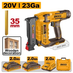 INGCO 20V BL PIN NAILER 10~35MM 2X2.0AH+CHARGER CPNLI360315