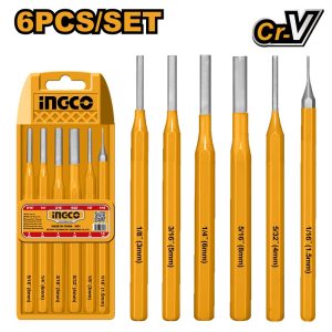 INGCO 6PCS PIN PUNCH 1.5,3.0,4.0,5.0,6.0 & 8.0MM SET HKPP8606