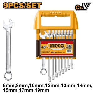 INGCO 9PCS COMBINATION SPANNER SET 6,8,10,12,13,14,15,17,19MM HKSPA1096