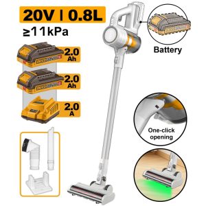 INGCO 20V LI-ION MULTIPLE CYCLONE VACUUM CLEANER 2X2.0AH+CHARGER CVLI20082