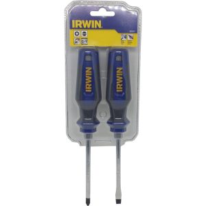 IRWIN 2-PC SCREWDRIVER SET, 1/4"X100MM (-) & (+) T1864827