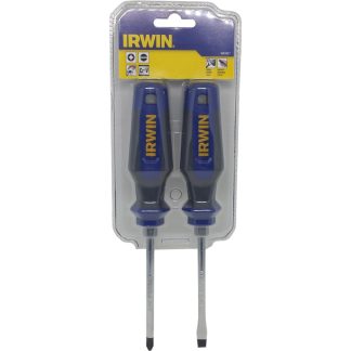 IRWIN 2-PC SCREWDRIVER SET, 1/4"X100MM (-) & (+) T1864827