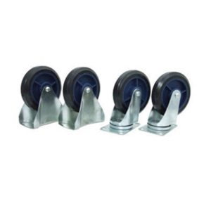 JUMBO 4-PC WHEEL SET FOR PLATFORM TROLLEY (2 RIGID & 2 SWIVEL)