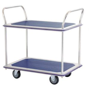 JUMBO 2TIER DOUBLE HANDLE METAL TROLLEY L965*W615*H950 370KG HB220D