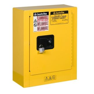 JUSTRITE EX MINI FLAMMABLE SAFETY CABINET, YELLOW JUM890200