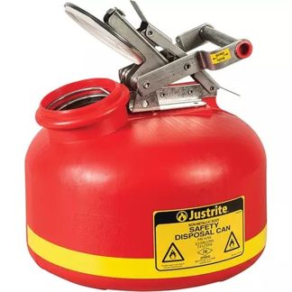 JUSTRITE 14762 DISPOSAL SAFETY CAN 7.5L/2 GALLON, POLYETHYLENE, RED