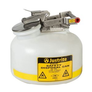 JUSTRITE 12751 DIPOSAL SAFETY CAN 7.5L/2 GALLON, POLYETHYLENE, WHITE