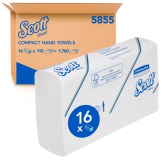 KIMBERLY-CLARK KC SCOTT COMPACT HAND TOWEL,AIRFLEX FABRIC KC05855 16PKT/CTN