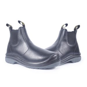 KING POWER KPR BLACK MID-CUT ELASTIC-SIDED PULL-UP SAFETY BOOT L-706