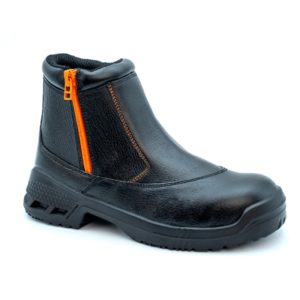 KING'S Black Zipper Mid Cut Safety Shoes Boots (6 Months Warranty) | Model : KWD206