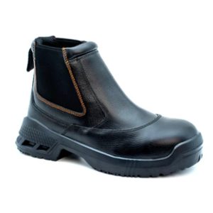King's Black Chelsea Boots Back Pull Up Mid Cut Safety Shoes (6 Months Warranty) | Model : KWD106 (Replace KWD706)