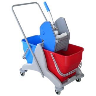 KLENCO KLEANWAY TWIN 2 X 25L MOPPING TROLLEY W/ WRINGER
