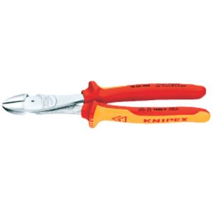 KNIPEX INSULATED HIGH LEVERAGE DIAGONAL CUTING PLIER 8" 7406200