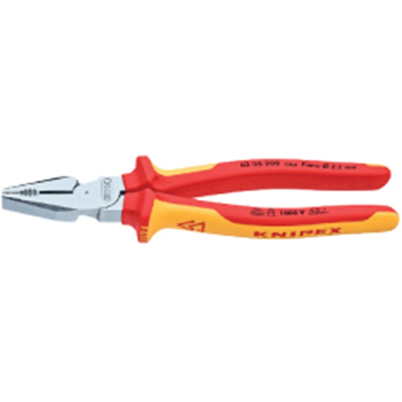 KNIPEX INSULATED HIGH LEVERAGE COMBINATION PLIER 8" 0206200
